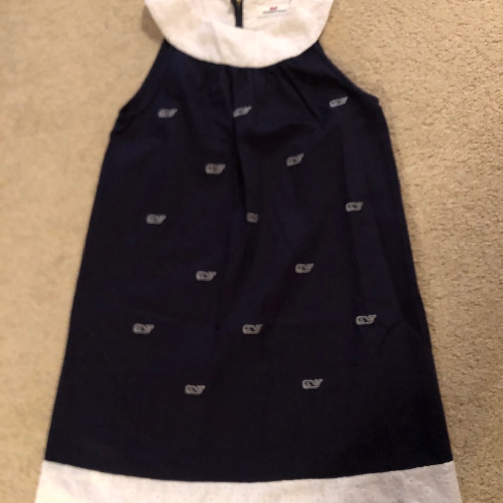 Navy and White Whale Dress